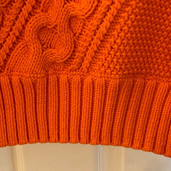 Sold! N/A JCrew Orange Diagonal Cable Knit Sweater - Picture 5 of 11